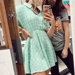 Green and White Dress